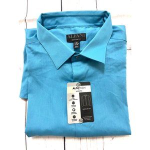 Alfani Men's Dress Casual Shirt Size XXL 18-18 1/2 34-35 Turquoise